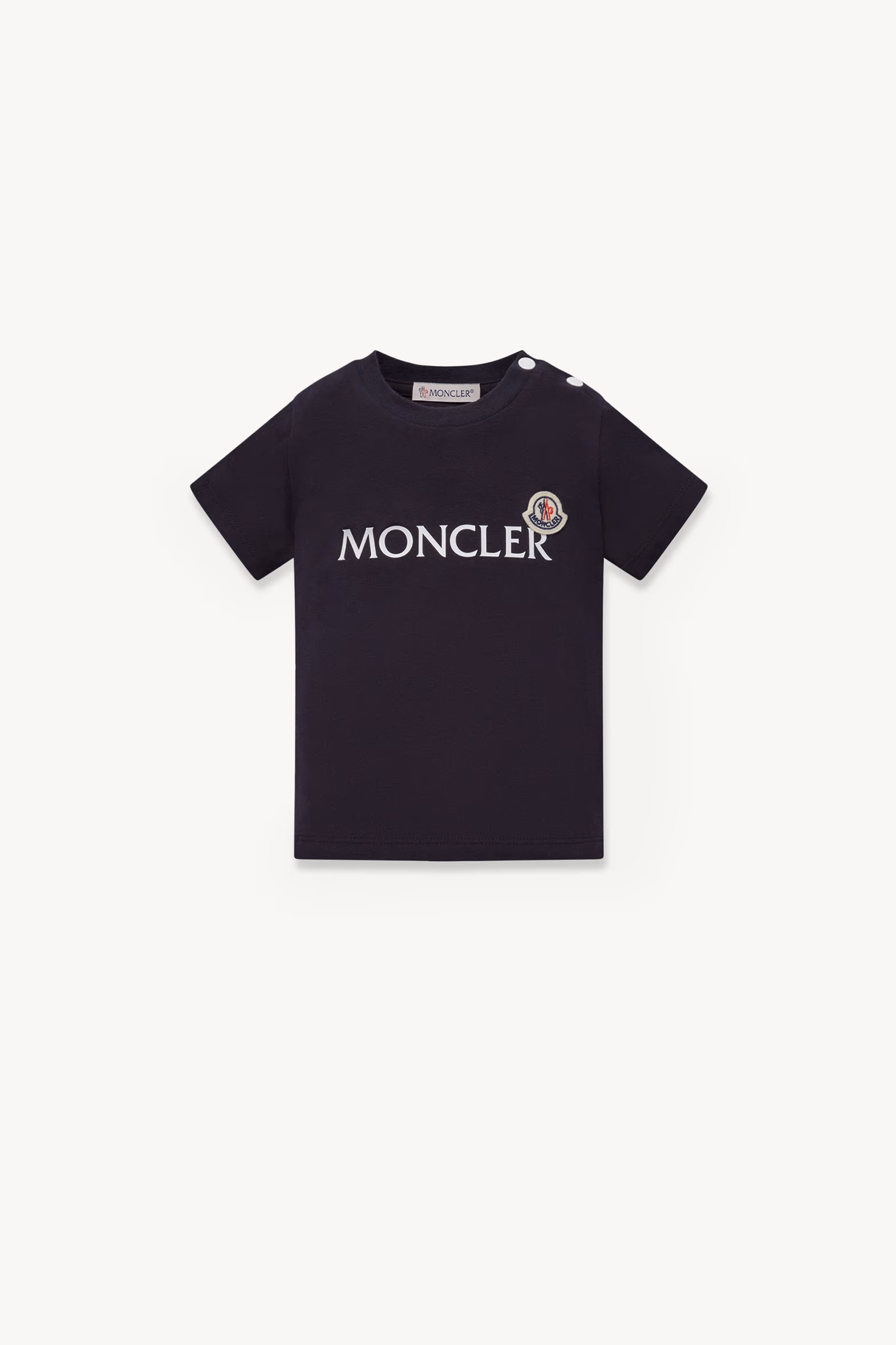 Logo Jersey T-Shirt Boy Navy Blue Moncler 0